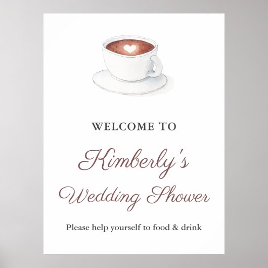 Koffie Perfecte Blend Bruiloft Douche Welkomstbord Poster (Voorkant)