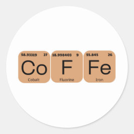 Koffie Periodiek Tafelelement Ronde Sticker