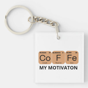 Koffie Periodiek Tafelelement Sleutelhanger