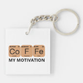 Koffie Periodiek Tafelelement Sleutelhanger (Achterkant)