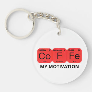 Koffie Periodiek Tafelelement Sleutelhanger