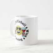 Koffie, pickleball, wijn, herhaal grappige pickleb koffiemok (Voorkant links)