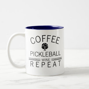 Koffie Pickleball Wijn Herhaal Grappige Sport Spel Tweekleurige Koffiemok