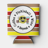 Koffie, Pickleball, Wijn, Pickleball Addict herhal Blikjeskoeler (Voorkant)