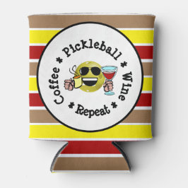 Koffie, Pickleball, Wijn, Pickleball Addict herhal Blikjeskoeler
