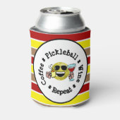 Koffie, Pickleball, Wijn, Pickleball Addict herhal Blikjeskoeler (Blikje Achterkant)