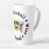 Koffie, Pickleball, Wijn, Pickleball Addict herhal Latte Mok (Rechterhoek)