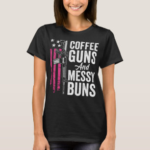 koffie - Pistolen en messenbuns - roze AR15 USA Fu T-shirt