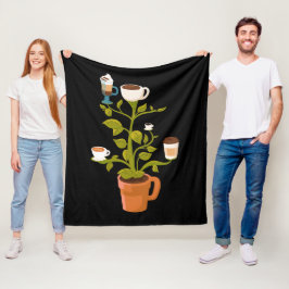 Koffie-Plant Fleece Deken