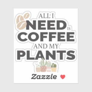Koffie & plant liefhebbers vinyl Stickers