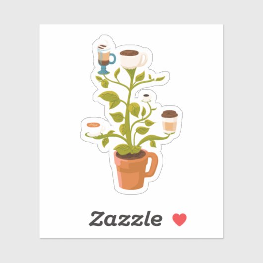 Koffie-Plant Sticker (Vel)