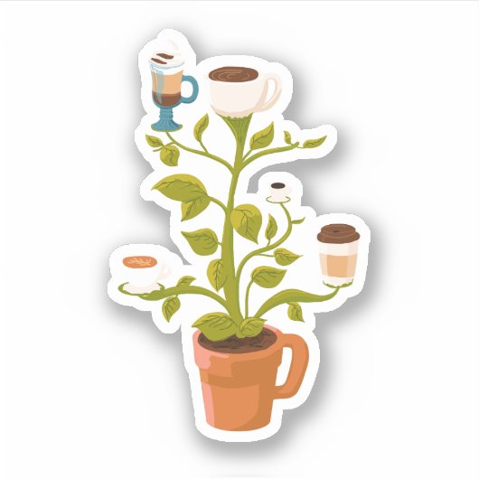Koffie-Plant Sticker (Voorkant)