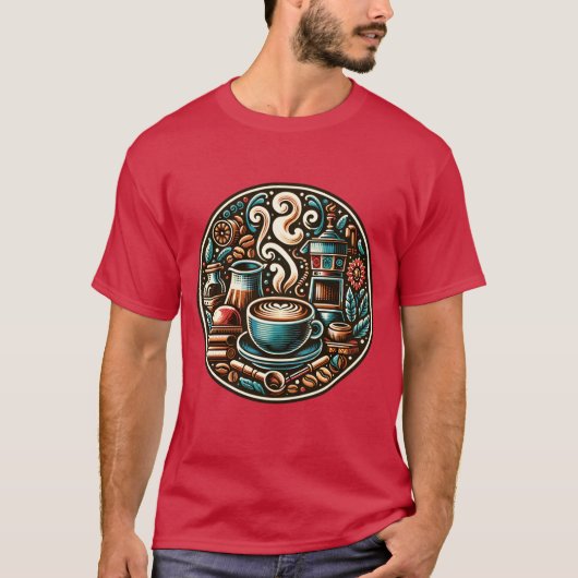 Koffie Plaque vintage T-shirt (Voorkant)