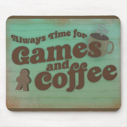 Koffie Plus Games Leuke Tijd Retro Ontwerp Muismat (Voorkant)