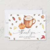 Koffie Pompoen Dank je Bruidsdouche  Bedankkaart (Voorkant)