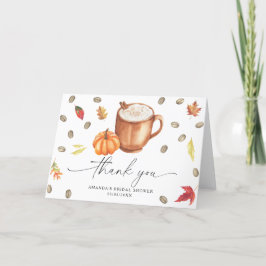 Koffie Pompoen Dank je Bruidsdouche  Bedankkaart