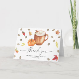 Koffie Pompoen Dank je Bruidsdouche  Bedankkaart
