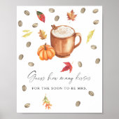 Koffie Pompoen Raad hoeveel kussen Poster (Voorkant)