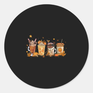 Koffie Pompoen Spice Latte Thanksgiving Coffee Lov Ronde Sticker