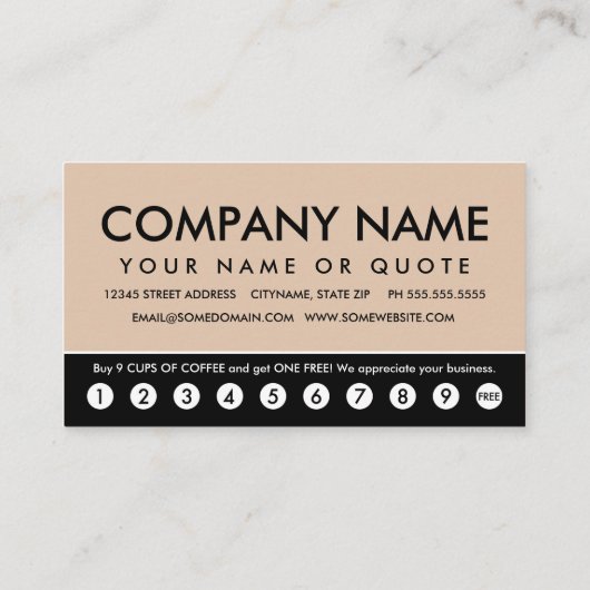 koffie ( ponskaart ) klantenkaartje (Achterkant)