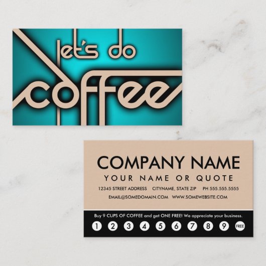 koffie ( ponskaart ) klantenkaartje (Voorkant / Achterkant)