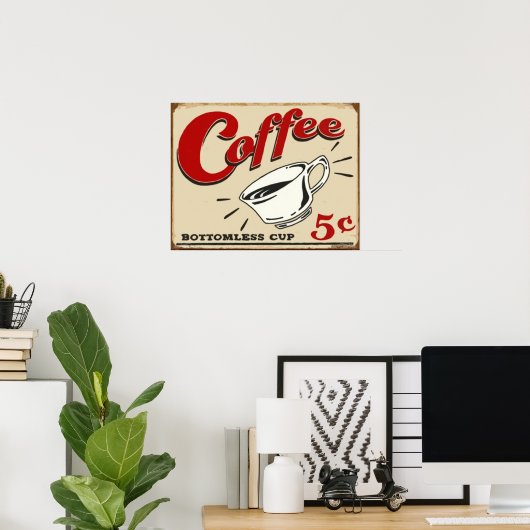  koffie-Poster Poster (Thuiskantoor)