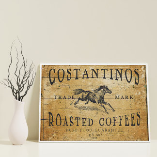 Koffie Poster voor Decoupage of Collage