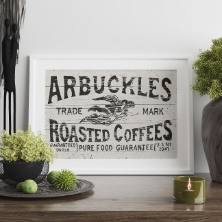 koffie Poster Wall Art of decoupage papier