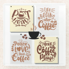Koffie-Posters Glazen Onderzetter