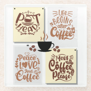 Koffie-Posters Glazen Onderzetter