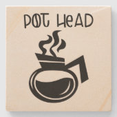 Koffie POT HEAD Stenen Onderzetter (Voorkant)