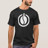 Koffie Power Minimaal Symbool Wit Design T-shirt (Voorkant)