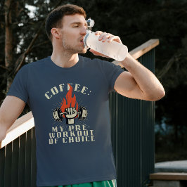 Koffie Pre-Workout Black Red Grunge Fitness T-shirt