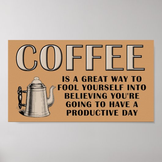 Koffie Productiviteit Poster (Voorkant)