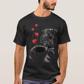 Koffie Pug Leven Gebeurt Koffie Helpt Liefde Thee  T-shirt