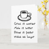 Koffie Punk Wenskaart Kaart (Gele Bloem)