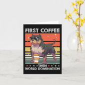 Koffie Ras Hond - Pet American Bully Kaart (Gele Bloem)