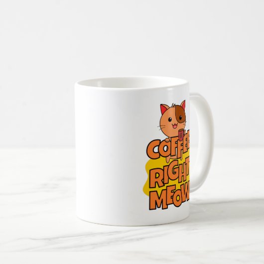 Koffie rechtsweg | Kawaii | Funny Cat Koffiemok (Voorkant rechts)