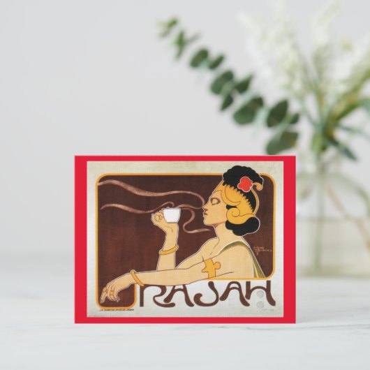 Koffie,  reclame briefkaart (Staand voorkant)