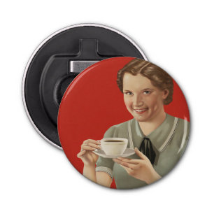 koffie-reclame button flesopener