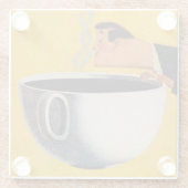 koffie-reclame glazen onderzetter (Achterkant)