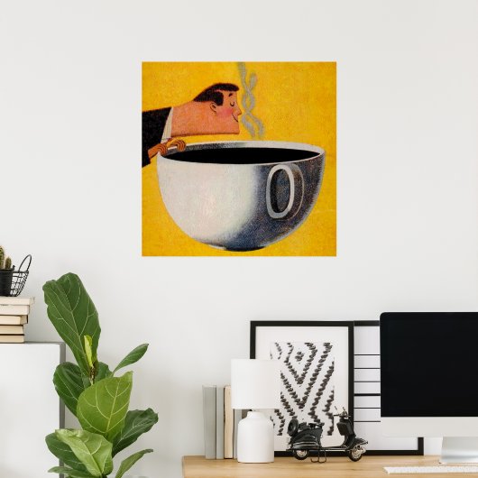  koffie-reclame poster (Thuiskantoor)