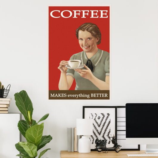  koffie-reclame poster (Thuiskantoor)