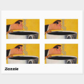  koffie-reclame rechthoekige sticker (Vel)