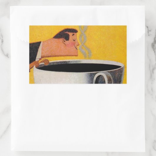  koffie-reclame rechthoekige sticker (Tas)