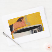  koffie-reclame rechthoekige sticker (Envelop)