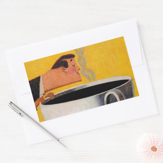  koffie-reclame rechthoekige sticker (Envelop)