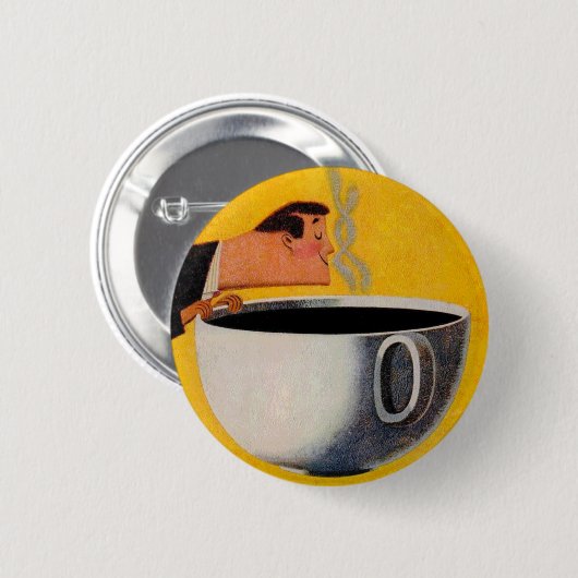 koffie-reclame ronde button 5,7 cm (Voorkant /achterkant)