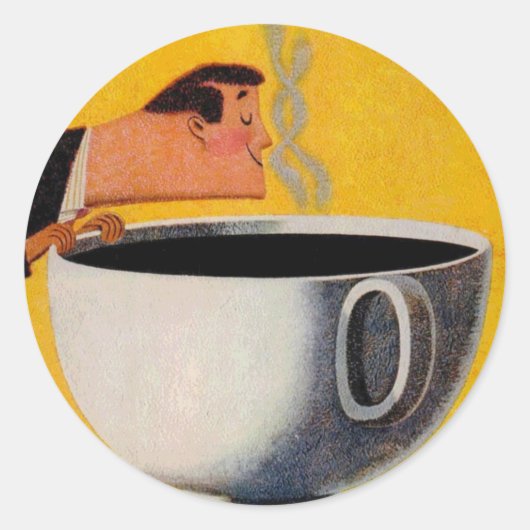  koffie-reclame ronde sticker (Voorkant)