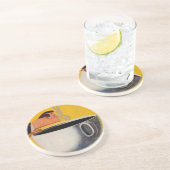  koffie-reclame zandsteen onderzetter (Zijkant)